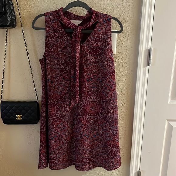 Decree Paisley Sleeveless Dress w/ Necktie - Picture 1 of 3
